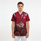 Melbourne Renegades Scrub Top Graffiti Urban Aboriginal Dot Abstract Design