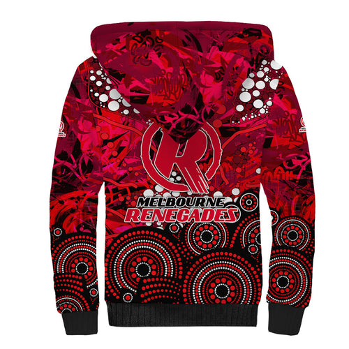 Melbourne Renegades Sherpa Hoodie Graffiti Urban Aboriginal Dot Abstract Design