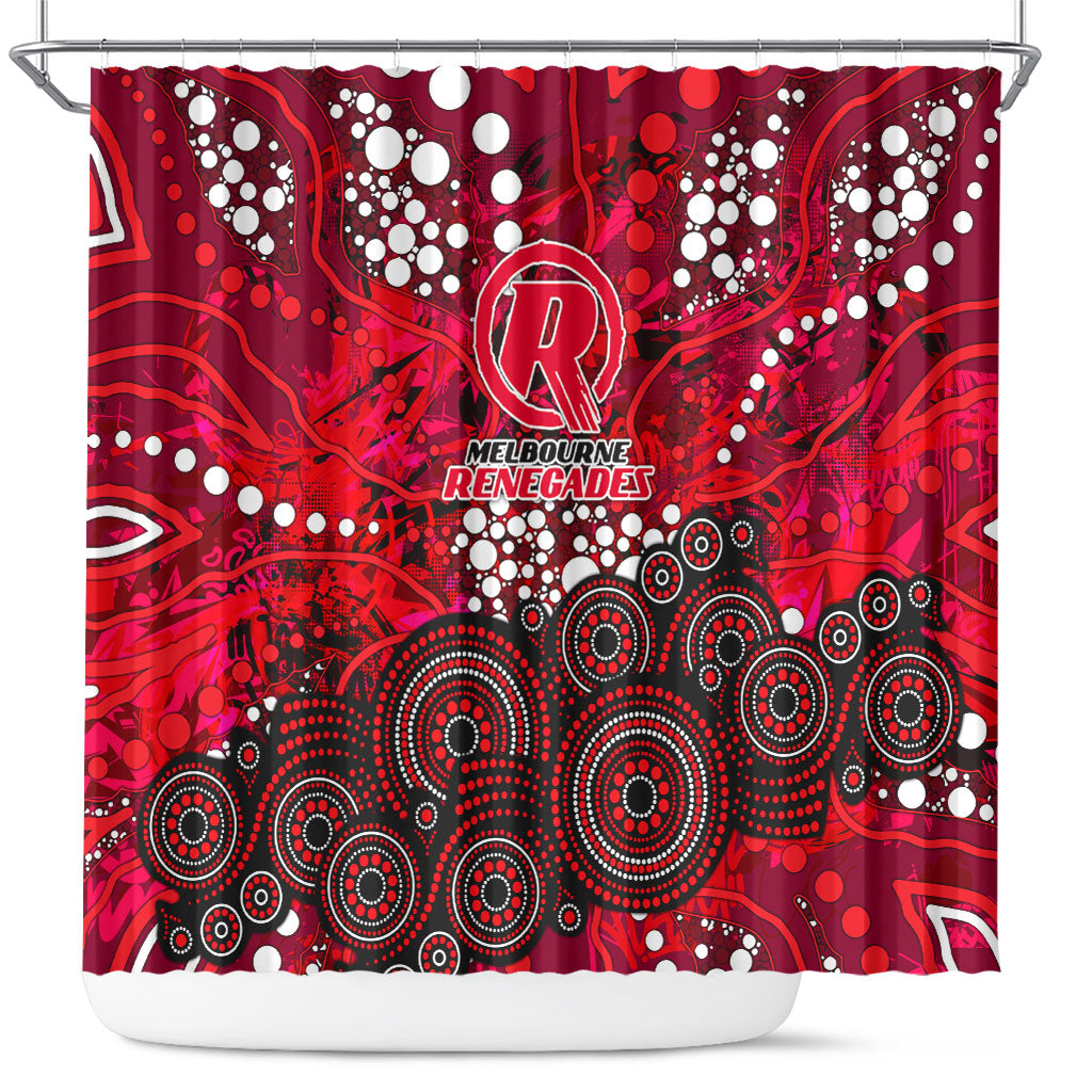Melbourne Renegades Shower Curtain Graffiti Urban Aboriginal Dot Abstract Design