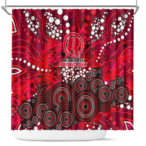 Melbourne Renegades Shower Curtain Graffiti Urban Aboriginal Dot Abstract Design