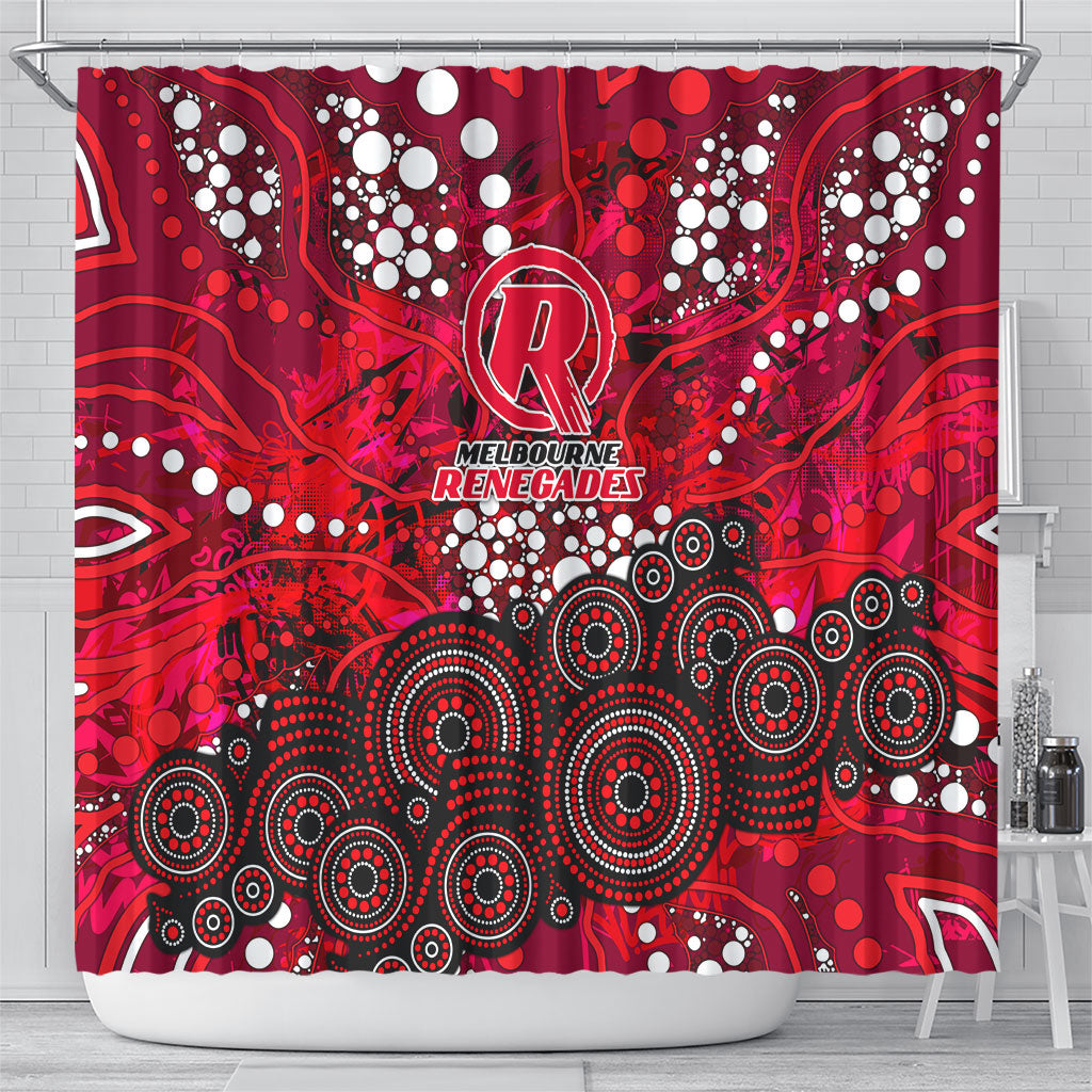 Melbourne Renegades Shower Curtain Graffiti Urban Aboriginal Dot Abstract Design