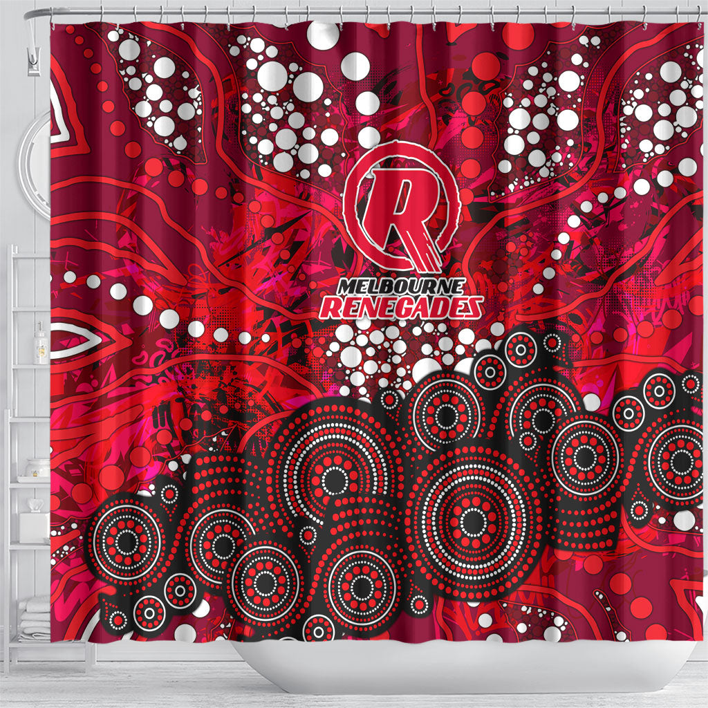 Melbourne Renegades Shower Curtain Graffiti Urban Aboriginal Dot Abstract Design