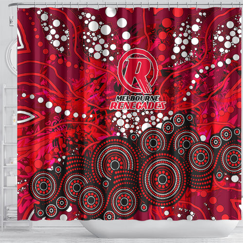 Melbourne Renegades Shower Curtain Graffiti Urban Aboriginal Dot Abstract Design