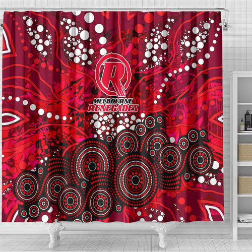 Melbourne Renegades Shower Curtain Graffiti Urban Aboriginal Dot Abstract Design