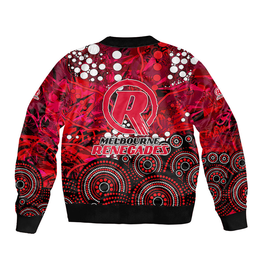Melbourne Renegades Sleeve Zip Bomber Jacket Graffiti Urban Aboriginal Dot Abstract Design