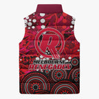 Melbourne Renegades Sleeveless Puffer Jacket Graffiti Urban Aboriginal Dot Abstract Design