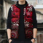 Melbourne Renegades Sleeveless Puffer Jacket Graffiti Urban Aboriginal Dot Abstract Design
