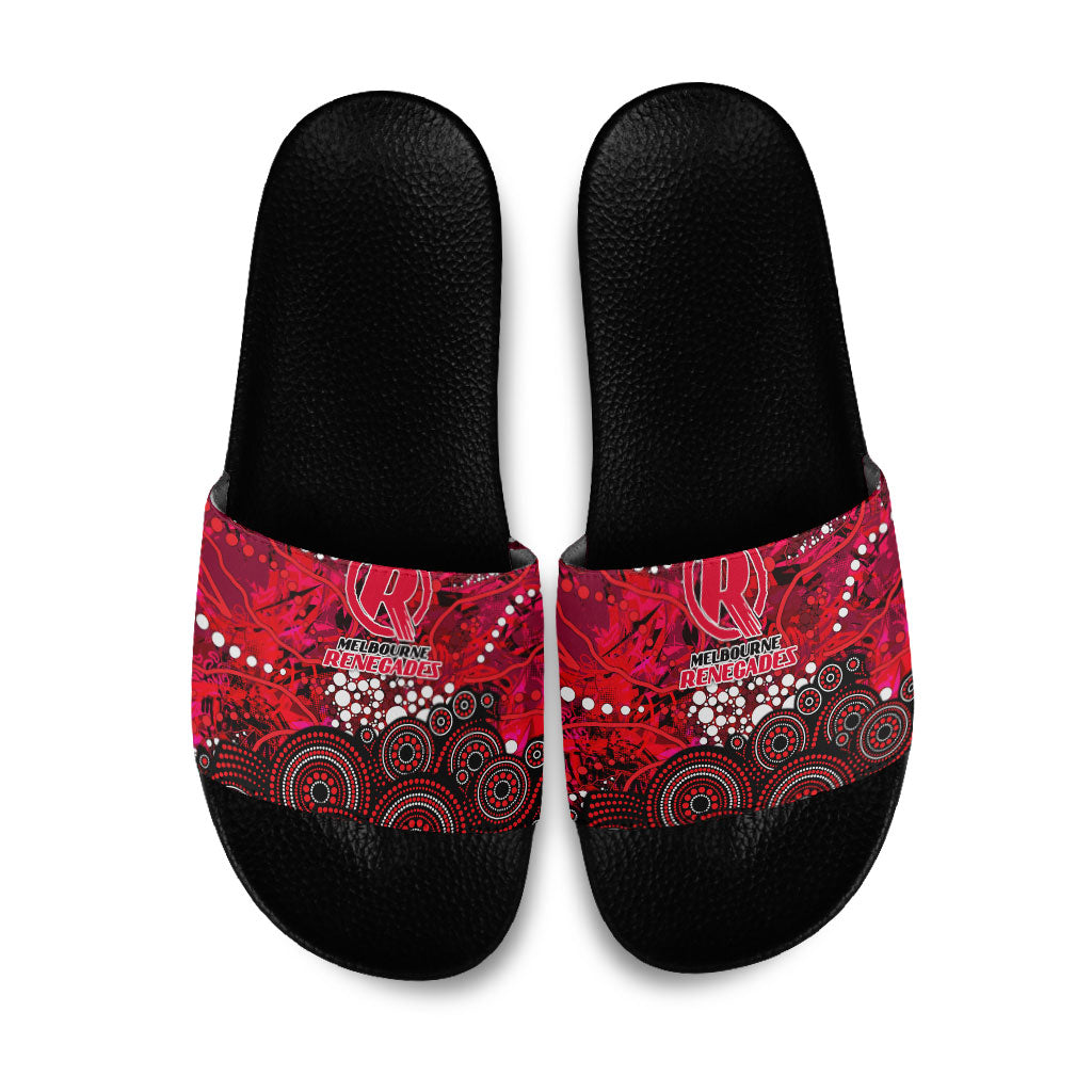 Melbourne Renegades Slide Sandals Graffiti Urban Aboriginal Dot Abstract Design