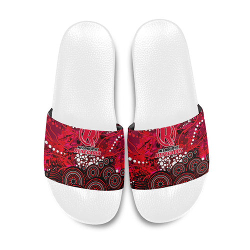 Melbourne Renegades Slide Sandals Graffiti Urban Aboriginal Dot Abstract Design