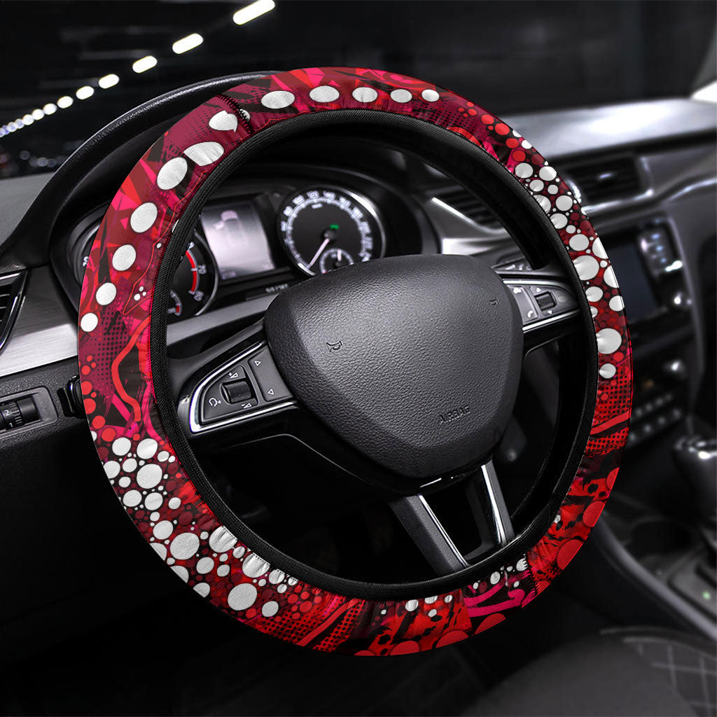Melbourne Renegades Steering Wheel Cover Graffiti Urban Aboriginal Dot Abstract Design