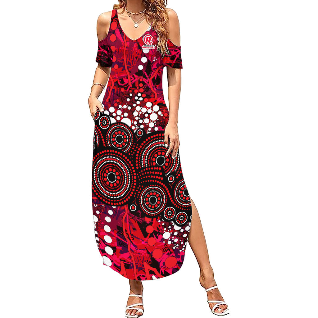Melbourne Renegades Summer Maxi Dress Graffiti Urban Aboriginal Dot Abstract Design
