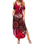 Melbourne Renegades Summer Maxi Dress Graffiti Urban Aboriginal Dot Abstract Design