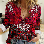 Melbourne Renegades Women Casual Shirt Graffiti Urban Aboriginal Dot Abstract Design