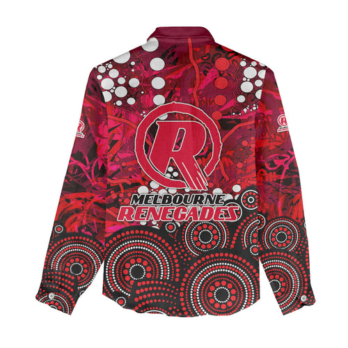 Melbourne Renegades Women Casual Shirt Graffiti Urban Aboriginal Dot Abstract Design
