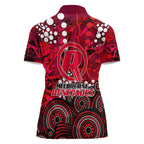 Melbourne Renegades Women Polo Shirt Graffiti Urban Aboriginal Dot Abstract Design