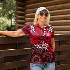 Melbourne Renegades Women Polo Shirt Graffiti Urban Aboriginal Dot Abstract Design