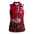 Melbourne Renegades Women Sleeveless Polo Shirt Graffiti Urban Aboriginal Dot Abstract Design