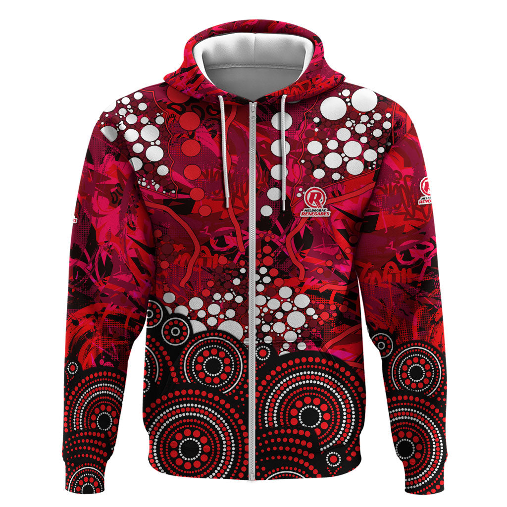 Melbourne Renegades Zip Hoodie Graffiti Urban Aboriginal Dot Abstract Design