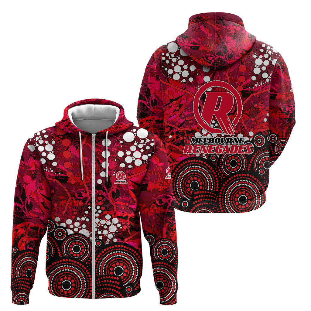Melbourne Renegades Zip Hoodie Graffiti Urban Aboriginal Dot Abstract Design