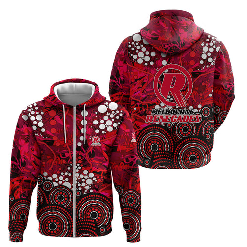 Melbourne Renegades Zip Hoodie Graffiti Urban Aboriginal Dot Abstract Design
