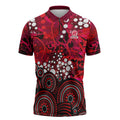 Melbourne Renegades Zipper Polo Shirt Graffiti Urban Aboriginal Dot Abstract Design
