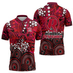Melbourne Renegades Zipper Polo Shirt Graffiti Urban Aboriginal Dot Abstract Design