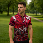 Melbourne Renegades Zipper Polo Shirt Graffiti Urban Aboriginal Dot Abstract Design