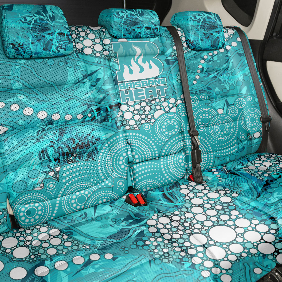 Brisbane Heat Back Car Seat Cover Graffiti Urban Aboriginal Dot Abstract Design