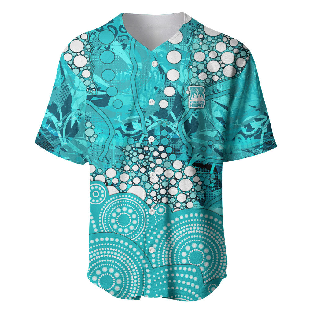 Brisbane Heat Baseball Jersey Graffiti Urban Aboriginal Dot Abstract Design