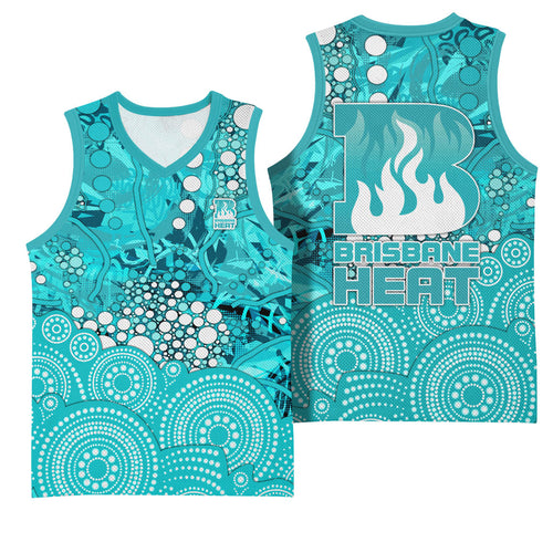 Brisbane Heat Basketball Jersey Graffiti Urban Aboriginal Dot Abstract Design