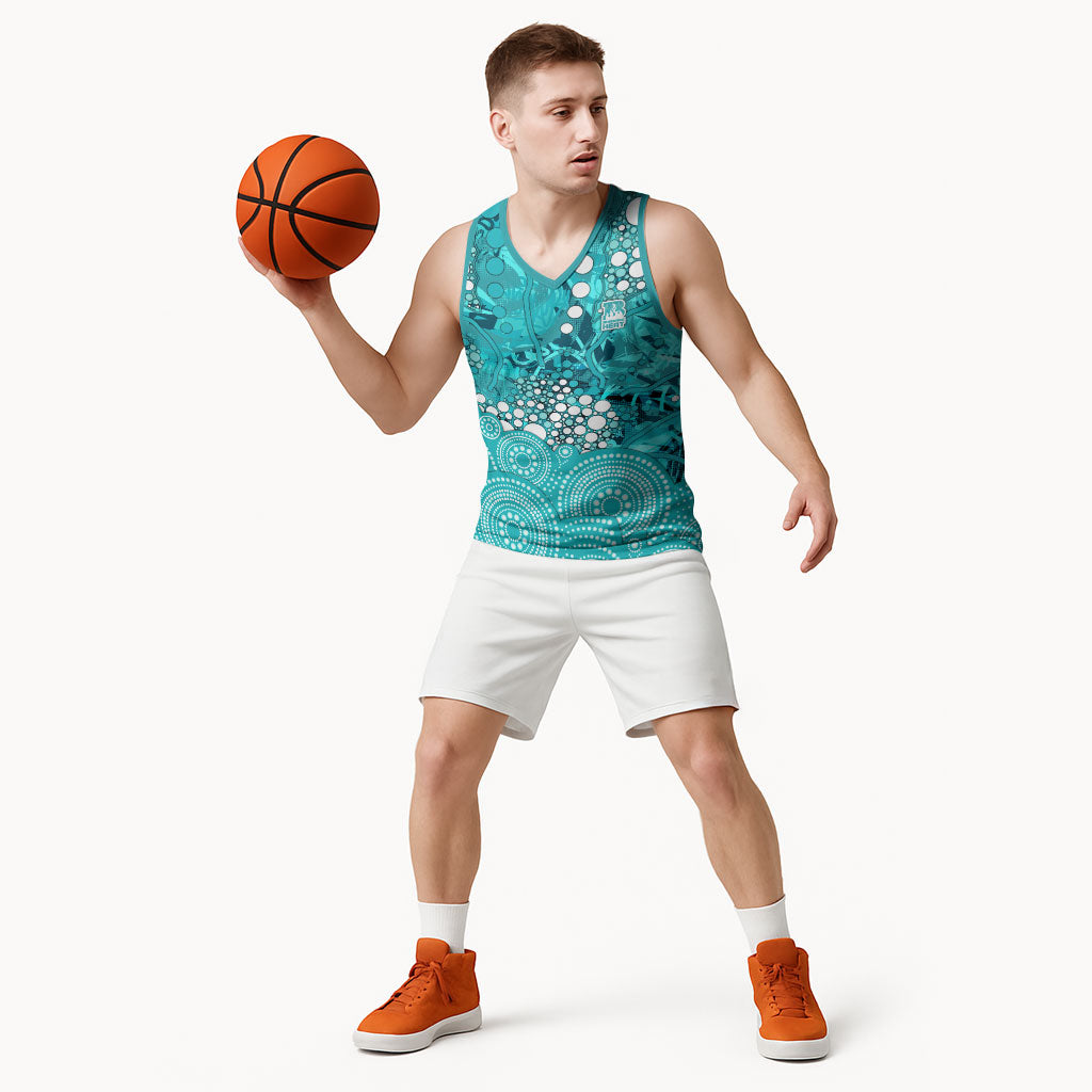 Brisbane Heat Basketball Jersey Graffiti Urban Aboriginal Dot Abstract Design