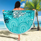 Brisbane Heat Beach Blanket Graffiti Urban Aboriginal Dot Abstract Design