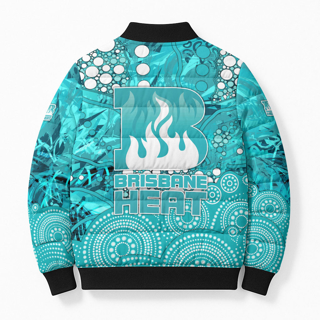 Brisbane Heat Bomber Puffer Jacket Graffiti Urban Aboriginal Dot Abstract Design