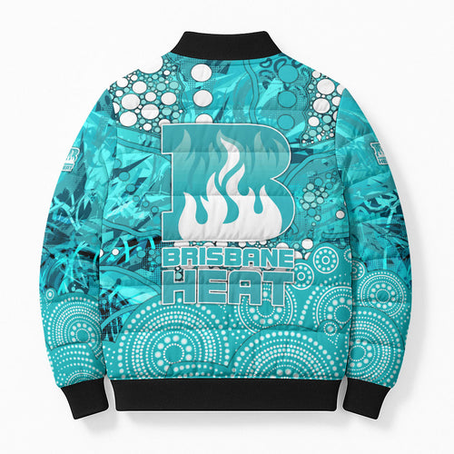 Brisbane Heat Bomber Puffer Jacket Graffiti Urban Aboriginal Dot Abstract Design