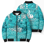 Brisbane Heat Bomber Puffer Jacket Graffiti Urban Aboriginal Dot Abstract Design
