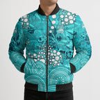 Brisbane Heat Bomber Puffer Jacket Graffiti Urban Aboriginal Dot Abstract Design