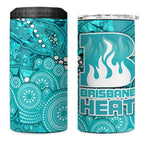 Brisbane Heat 4 in 1 Can Cooler Tumbler Graffiti Urban Aboriginal Dot Abstract Design