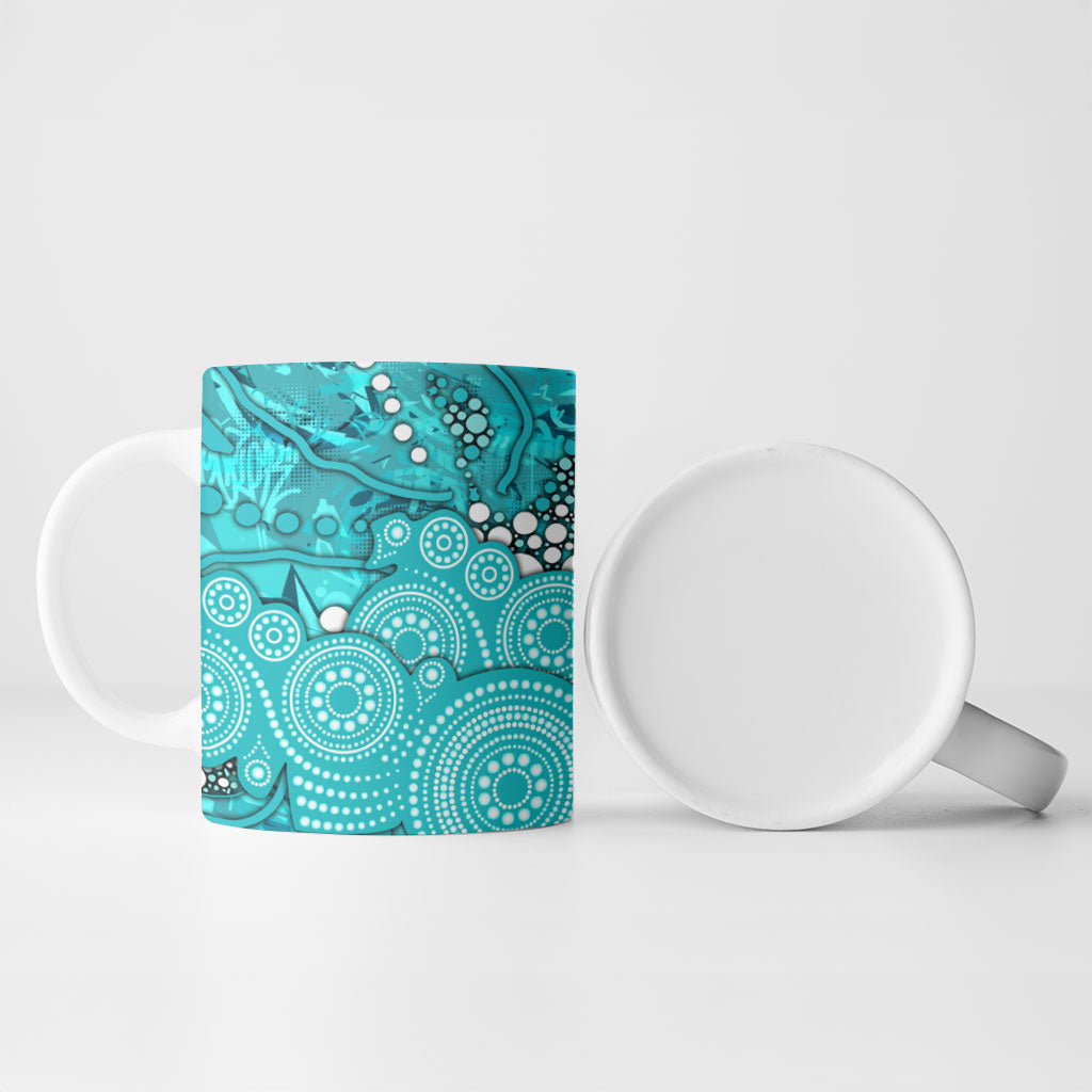 Brisbane Heat Ceramic Mug Graffiti Urban Aboriginal Dot Abstract Design