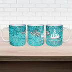 Brisbane Heat Ceramic Mug Graffiti Urban Aboriginal Dot Abstract Design