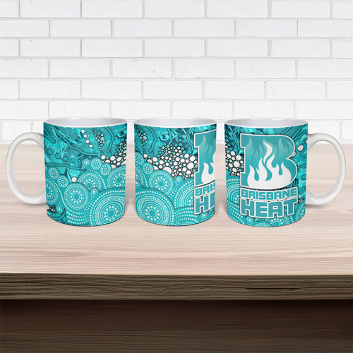 Brisbane Heat Ceramic Mug Graffiti Urban Aboriginal Dot Abstract Design