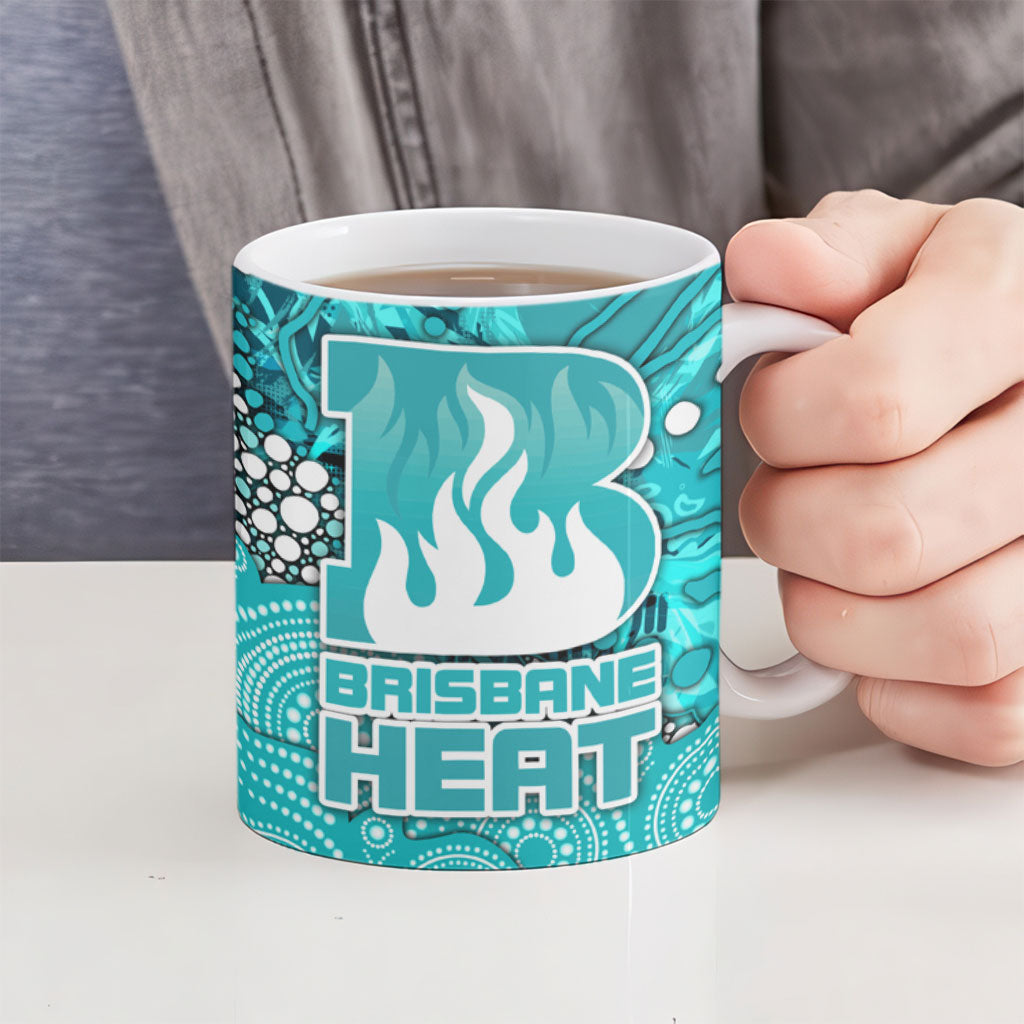 Brisbane Heat Ceramic Mug Graffiti Urban Aboriginal Dot Abstract Design