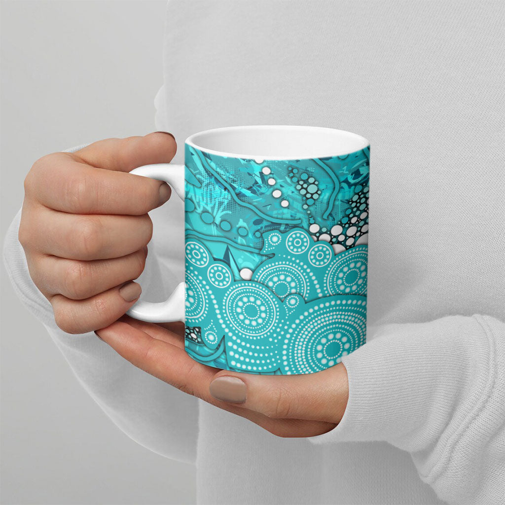 Brisbane Heat Ceramic Mug Graffiti Urban Aboriginal Dot Abstract Design