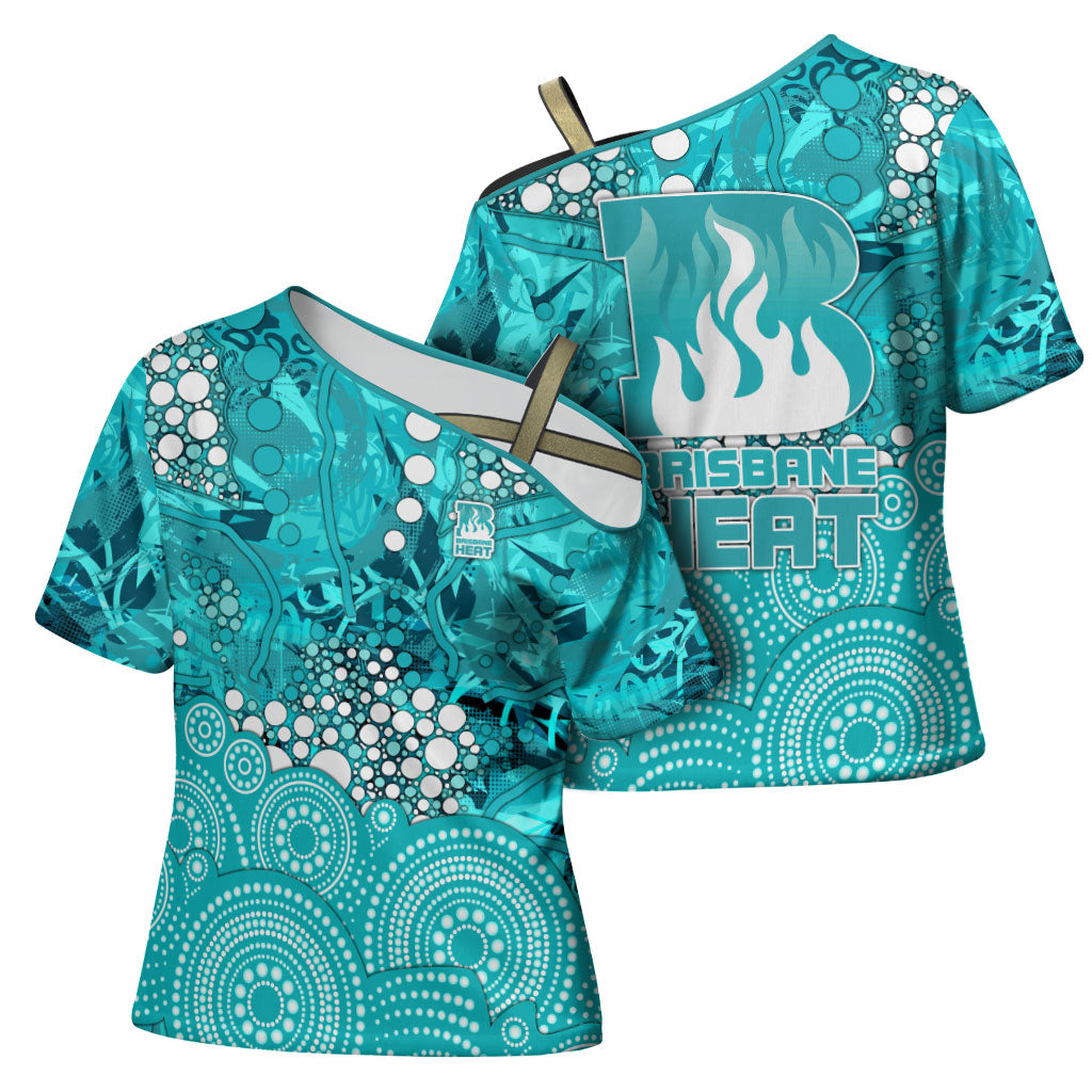 Brisbane Heat Cross Shoulder Shirt Graffiti Urban Aboriginal Dot Abstract Design
