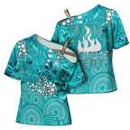 Brisbane Heat Cross Shoulder Shirt Graffiti Urban Aboriginal Dot Abstract Design