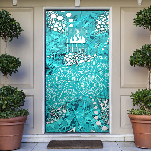 Brisbane Heat Door Cover Graffiti Urban Aboriginal Dot Abstract Design