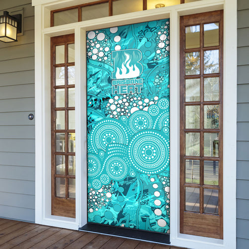Brisbane Heat Door Cover Graffiti Urban Aboriginal Dot Abstract Design