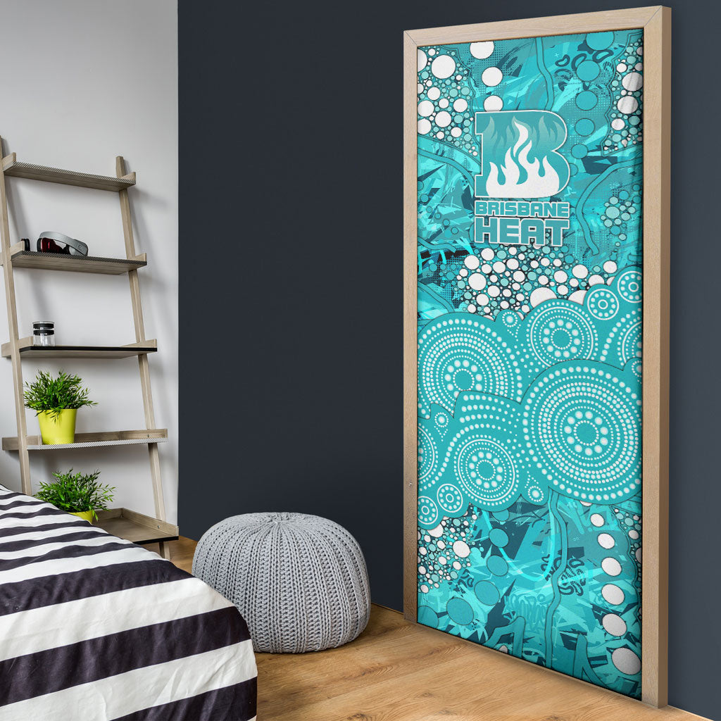Brisbane Heat Door Cover Graffiti Urban Aboriginal Dot Abstract Design