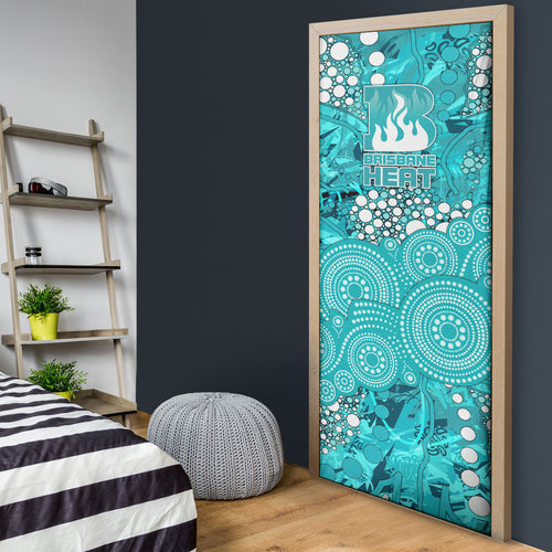 Brisbane Heat Door Cover Graffiti Urban Aboriginal Dot Abstract Design