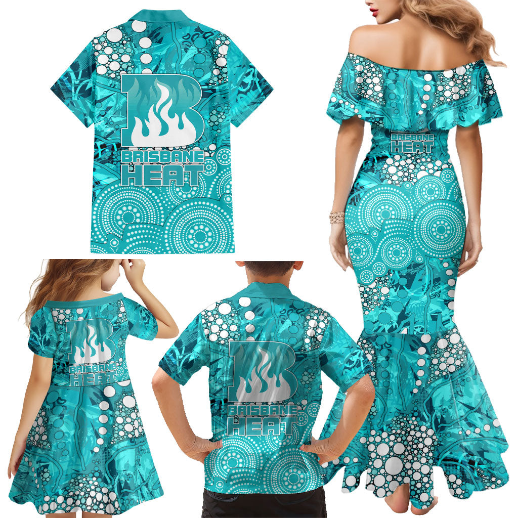 Brisbane Heat Family Matching Mermaid Dress and Hawaiian Shirt Graffiti Urban Aboriginal Dot Abstract Design