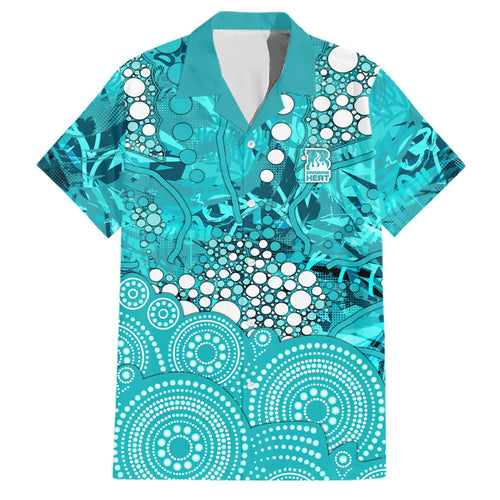 Brisbane Heat Family Matching Off The Shoulder Long Sleeve Dress and Hawaiian Shirt Graffiti Urban Aboriginal Dot Abstract Design